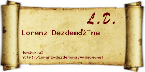 Lorenz Dezdemóna névjegykártya